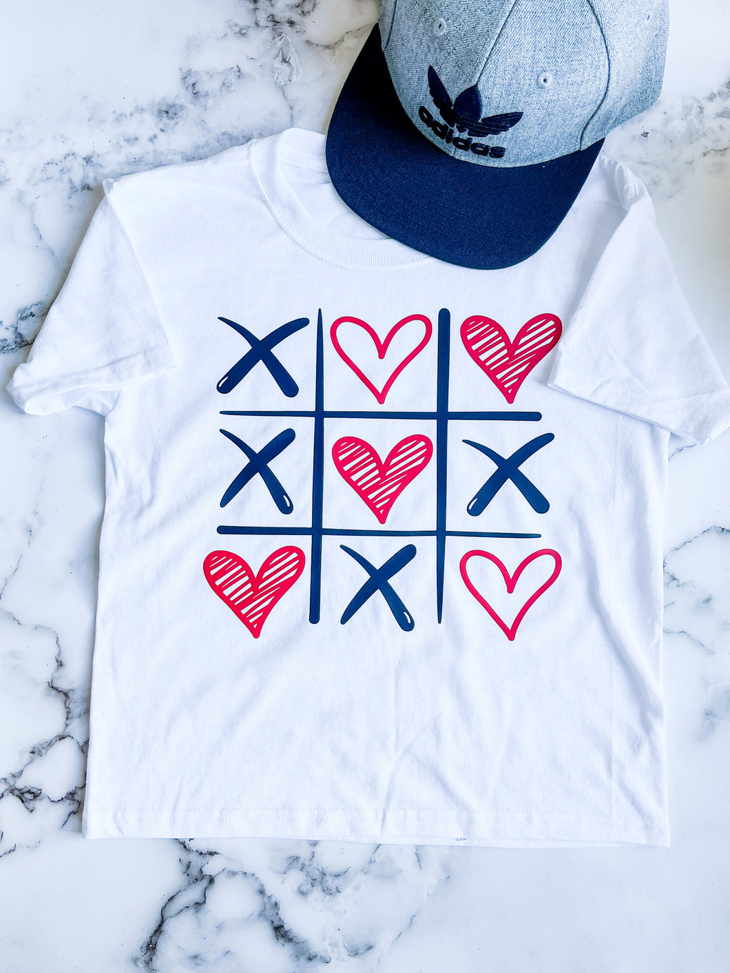 Kids Tic Tac Toe Valentine Tee